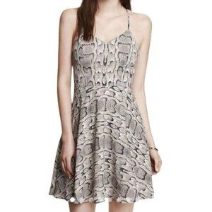Express Women's Grey and Black Dress Halter, Snakeskin Print Size 10
